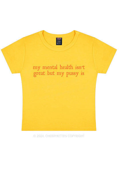 Great Mental Health Y2K Baby Tee Cherrykitten