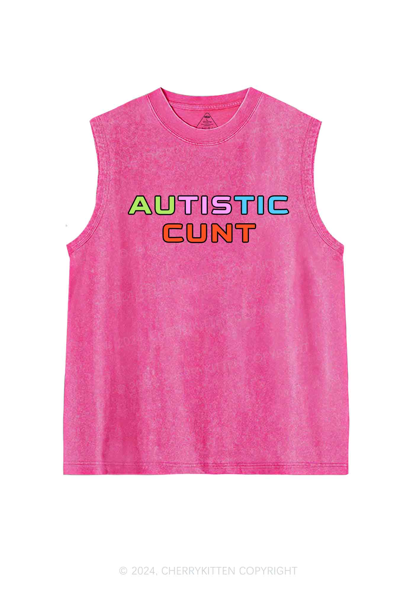 Autistic Cxxt Y2K Washed Tank Cherrykitten