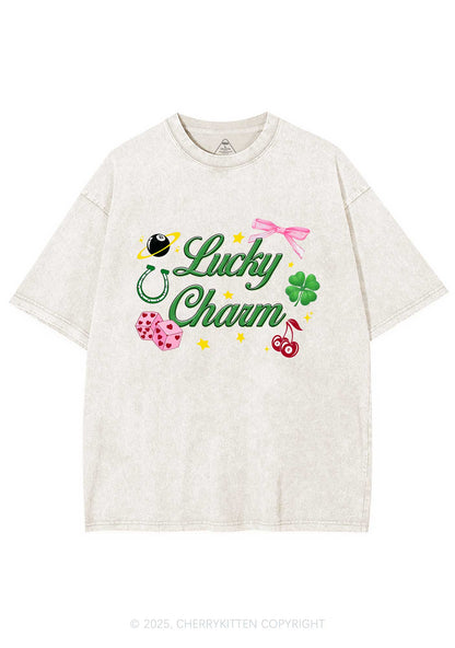 Lucky Charm St Patricks Y2K Washed Tee Cherrykitten