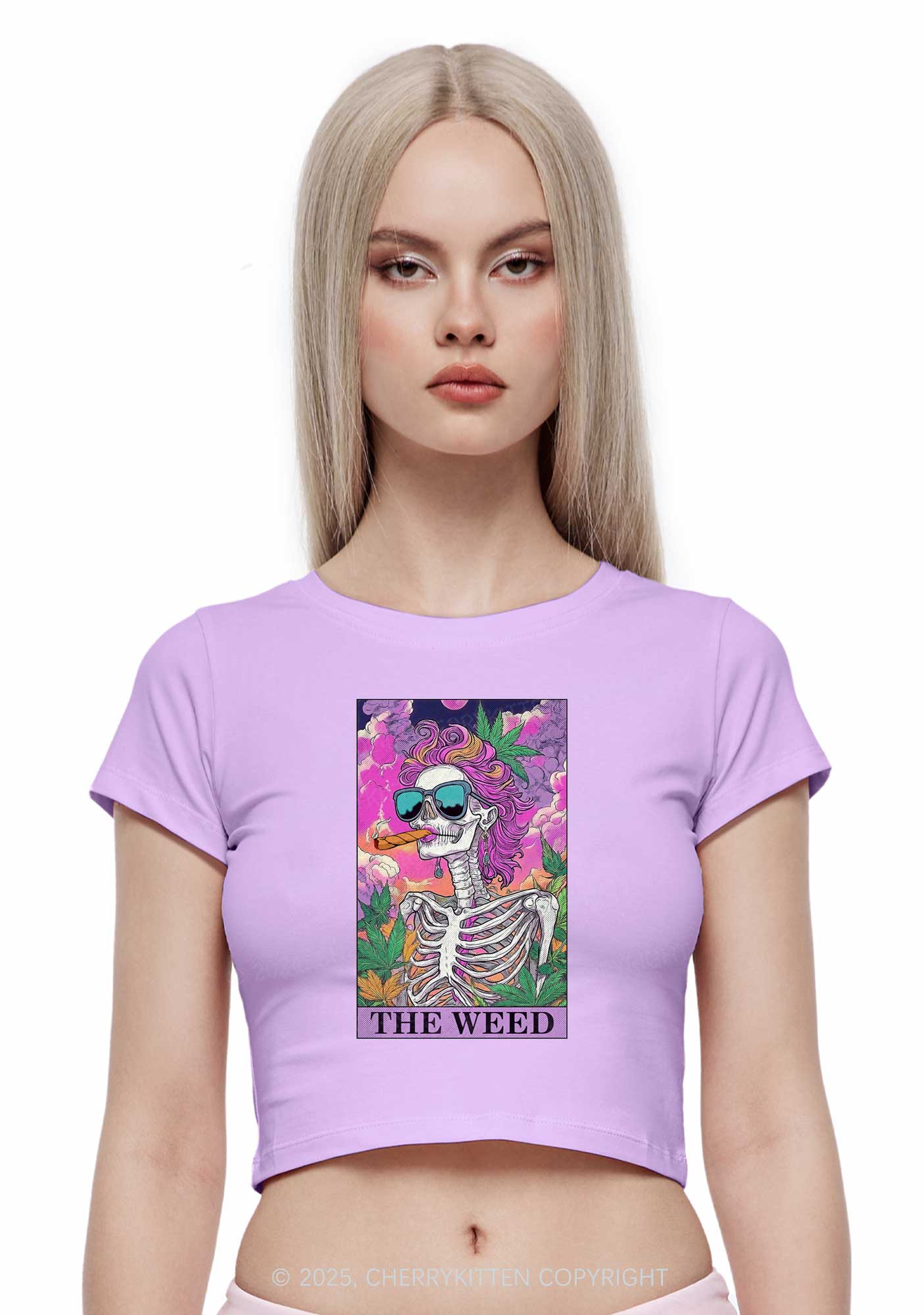 The Wxxd Skeleton Y2K Baby Tee Cherrykitten