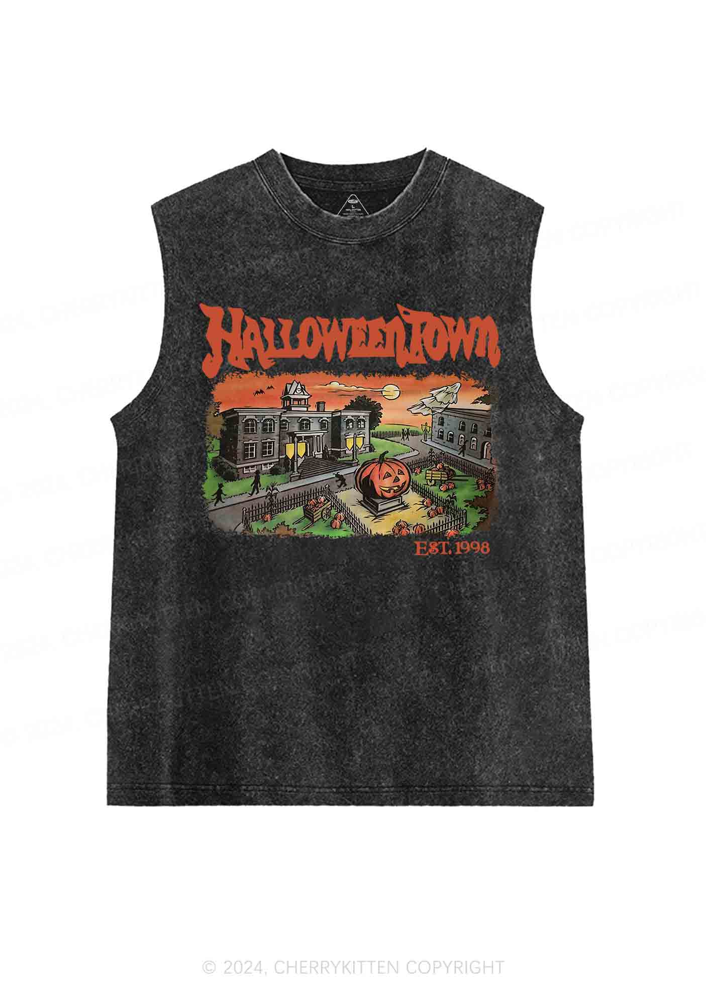 Halloween Town EST 1998 Y2K Washed Tank Cherrykitten