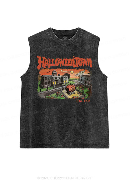 Halloween Town EST 1998 Y2K Washed Tank Cherrykitten