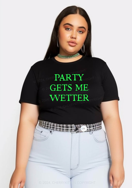 Curvy Party Gets Me Wetter Y2K Baby Tee Cherrykitten