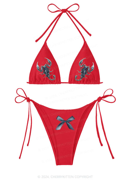 Scorpion Y2K Halter Triangle Bikini Set Cherrykitten