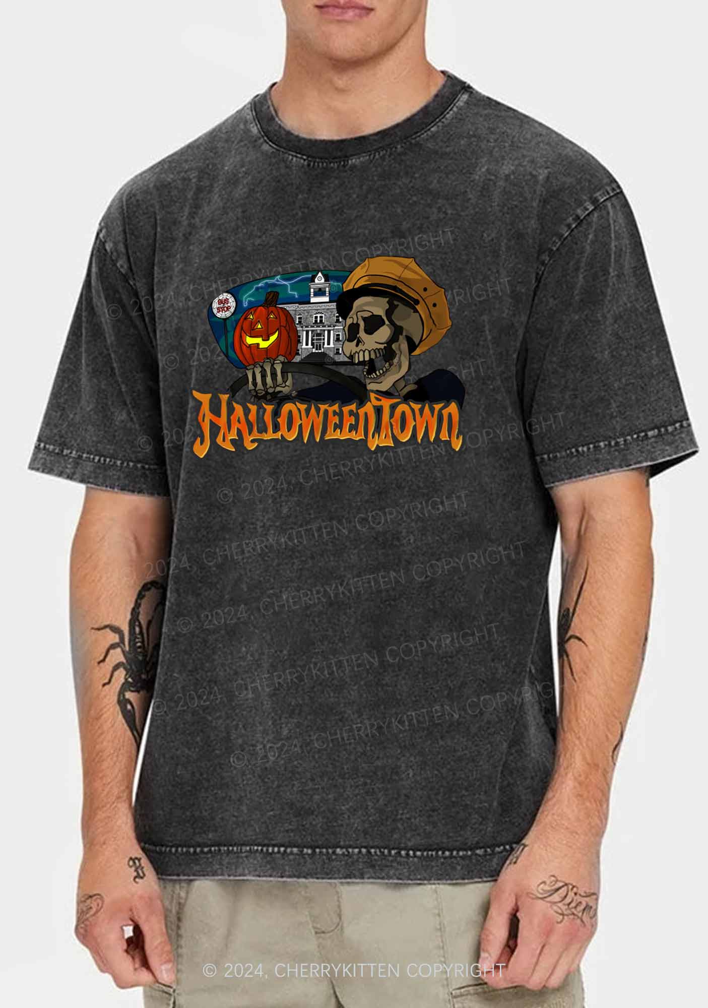 Halloween Town Cab Y2K Washed Tee Cherrykitten