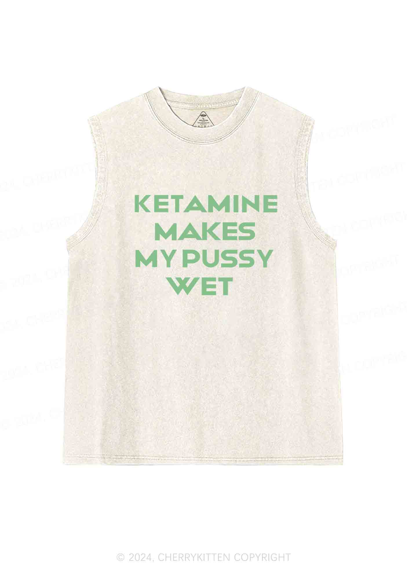 K Makes My Puxxy Wet Y2K Washed Tank Cherrykitten