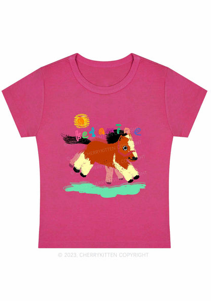 Curvy Delusional K Horse Y2K Baby Tee Cherrykitten