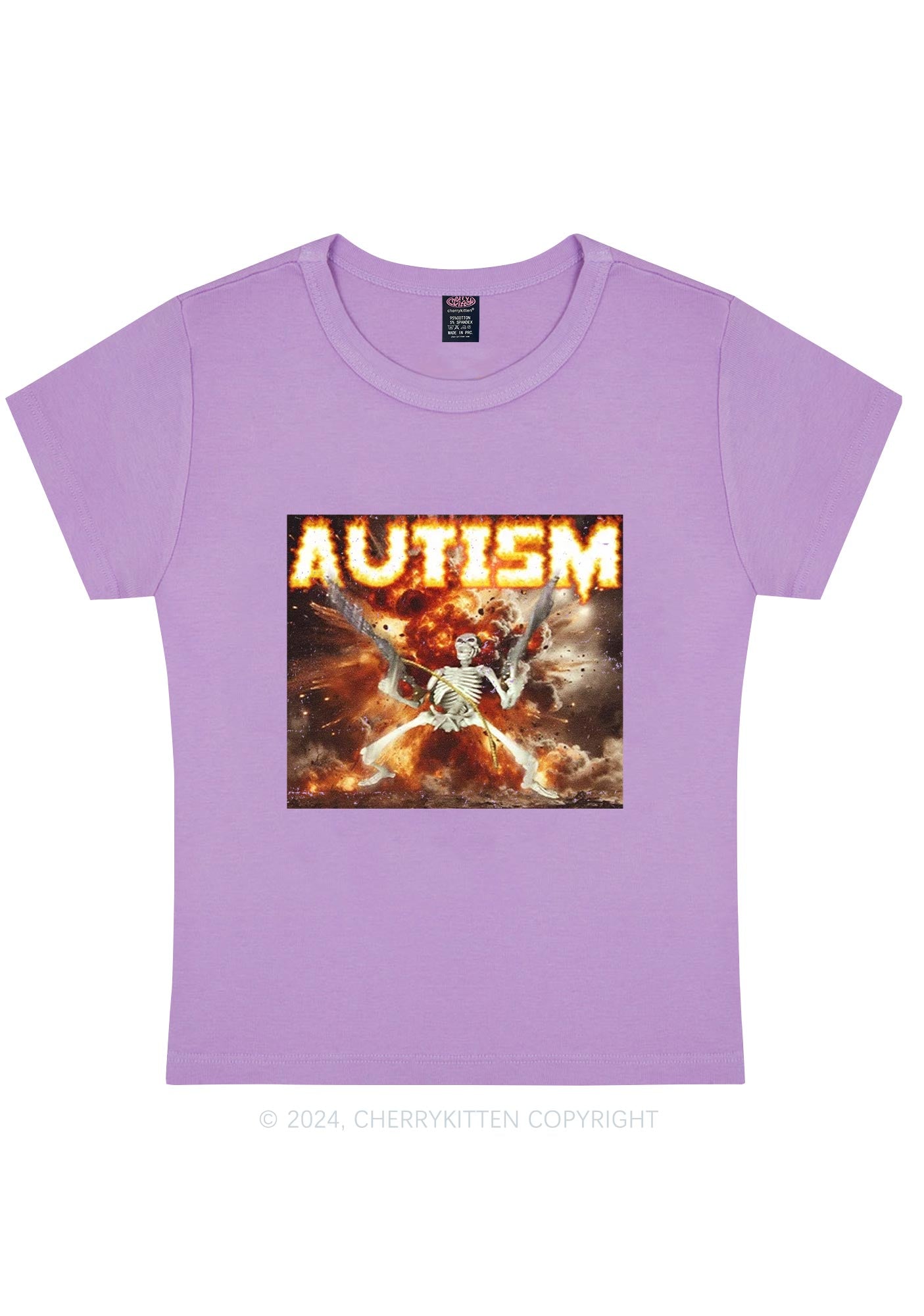 Autism Y2K Baby Tee Cherrykitten