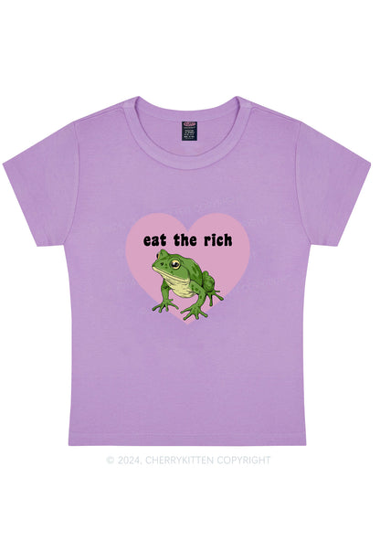 Eat The Rich Frog Y2K Baby Tee Cherrykitten