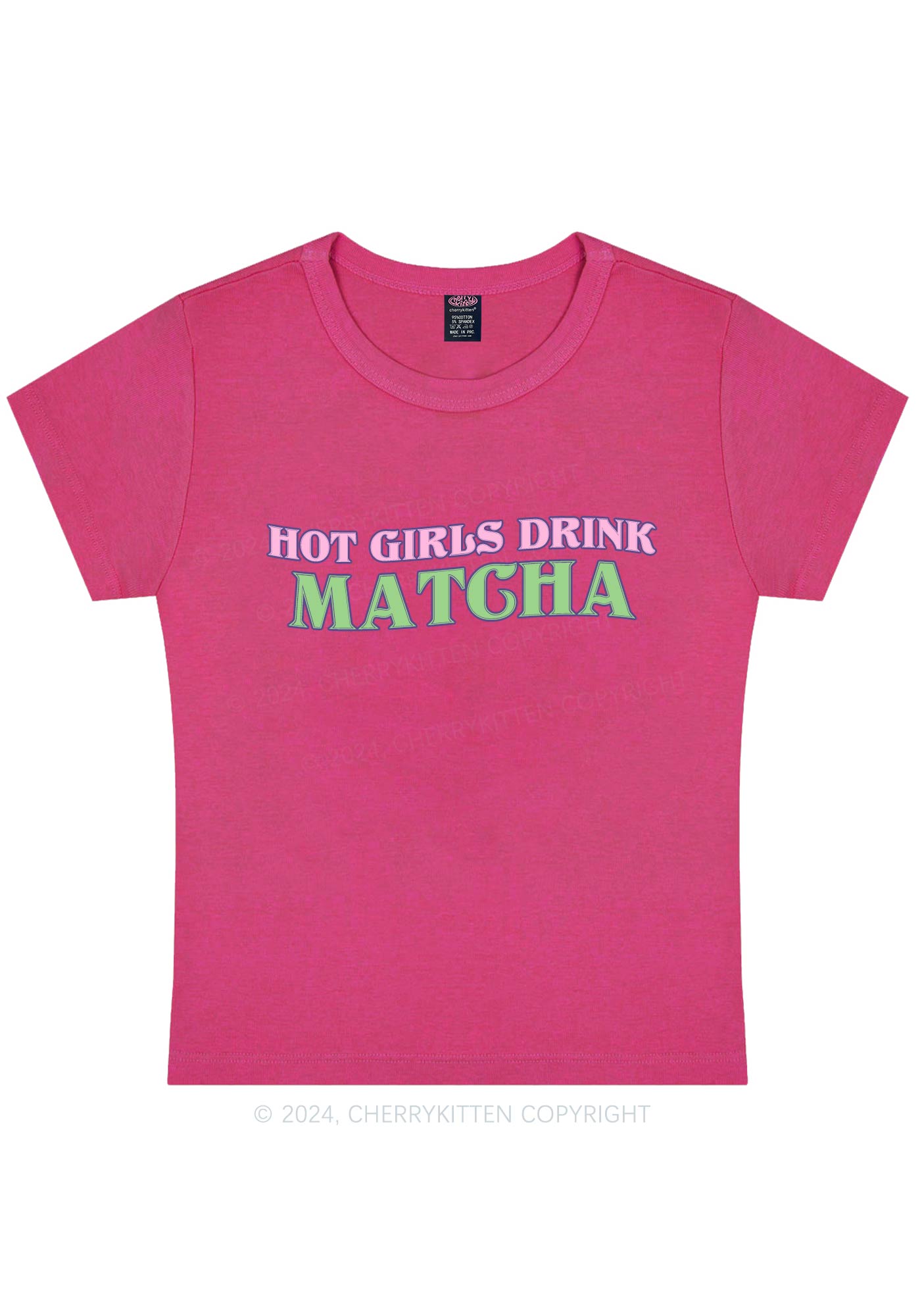 Hot Girls Drink Matcha Y2K Baby Tee Cherrykitten