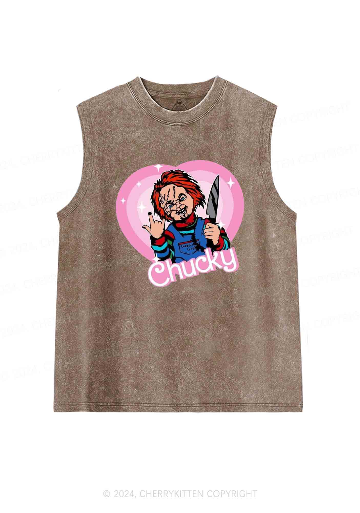 Halloween Chucky Killer Y2K Washed Tank Cherrykitten