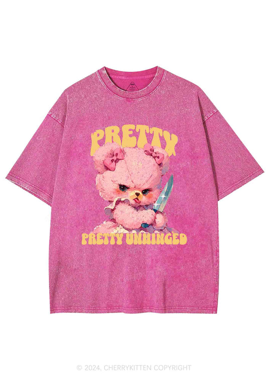 Pretty Unhinged Bear Y2K Washed Tee Cherrykitten