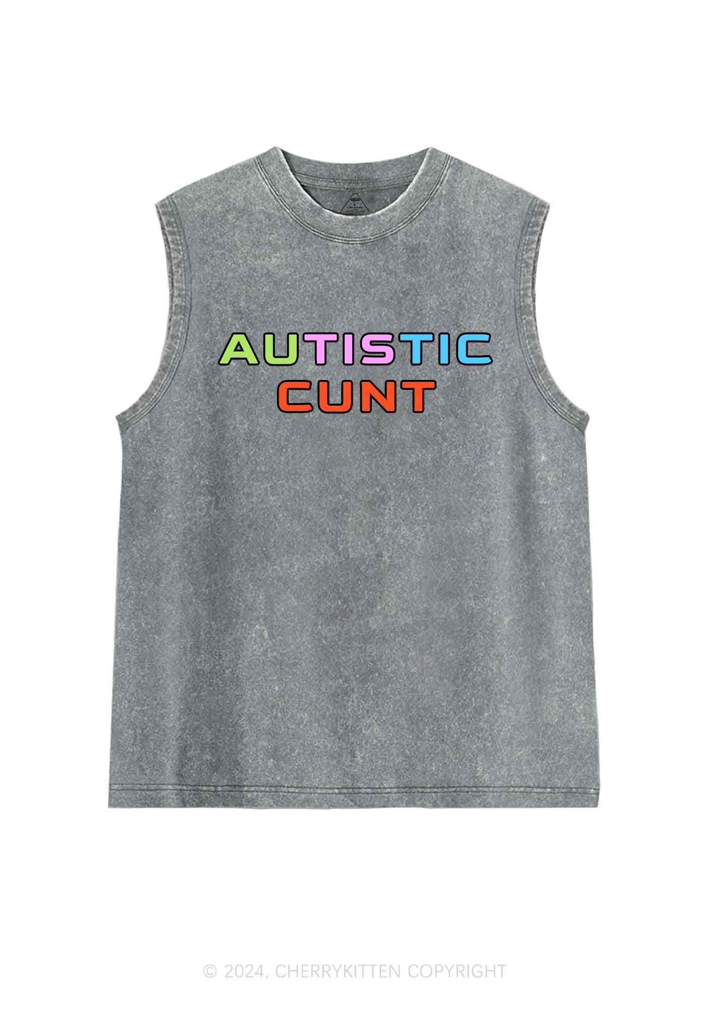 Autistic Cxxt Y2K Washed Tank Cherrykitten