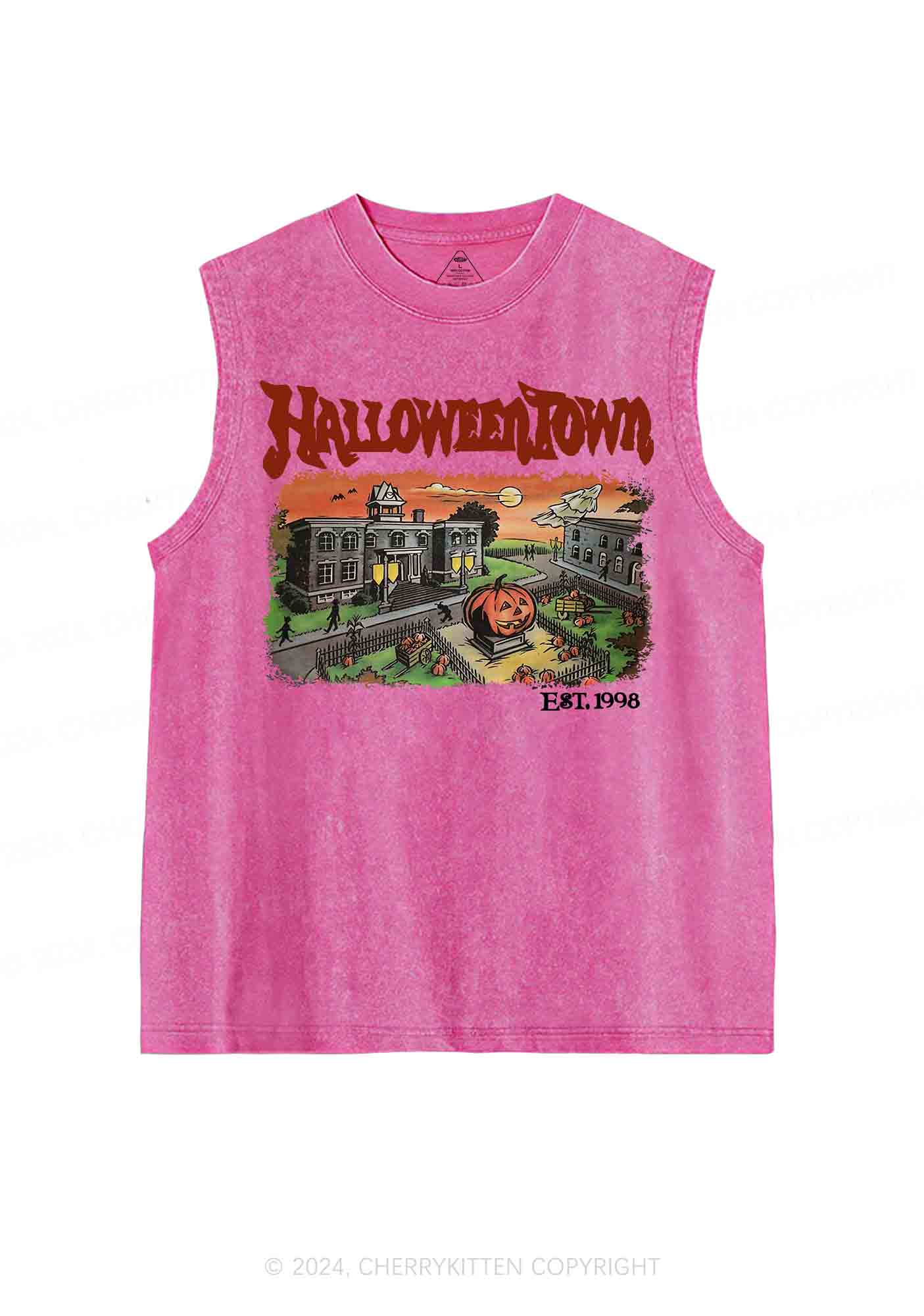 Halloween Town EST 1998 Y2K Washed Tank Cherrykitten