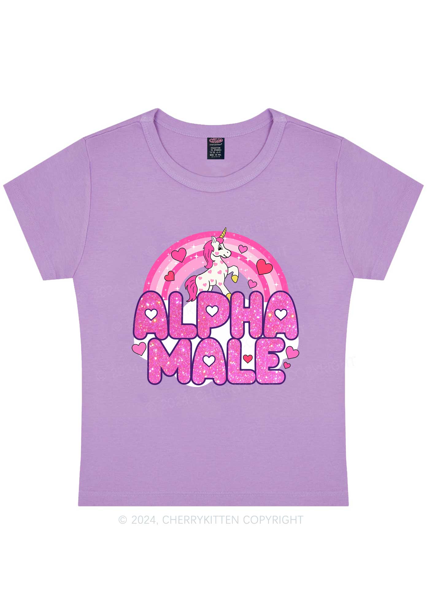 Alpha Male Unicorn Y2K Valentine's Day Baby Tee Cherrykitten