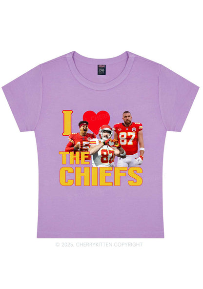 Custom I Love Chiefs Y2K Super Bowl Baby Tee Cherrykitten