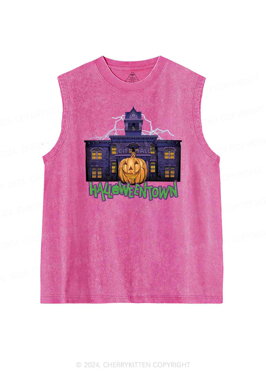 Halloween Spooky Square Y2K Washed Tank Cherrykitten