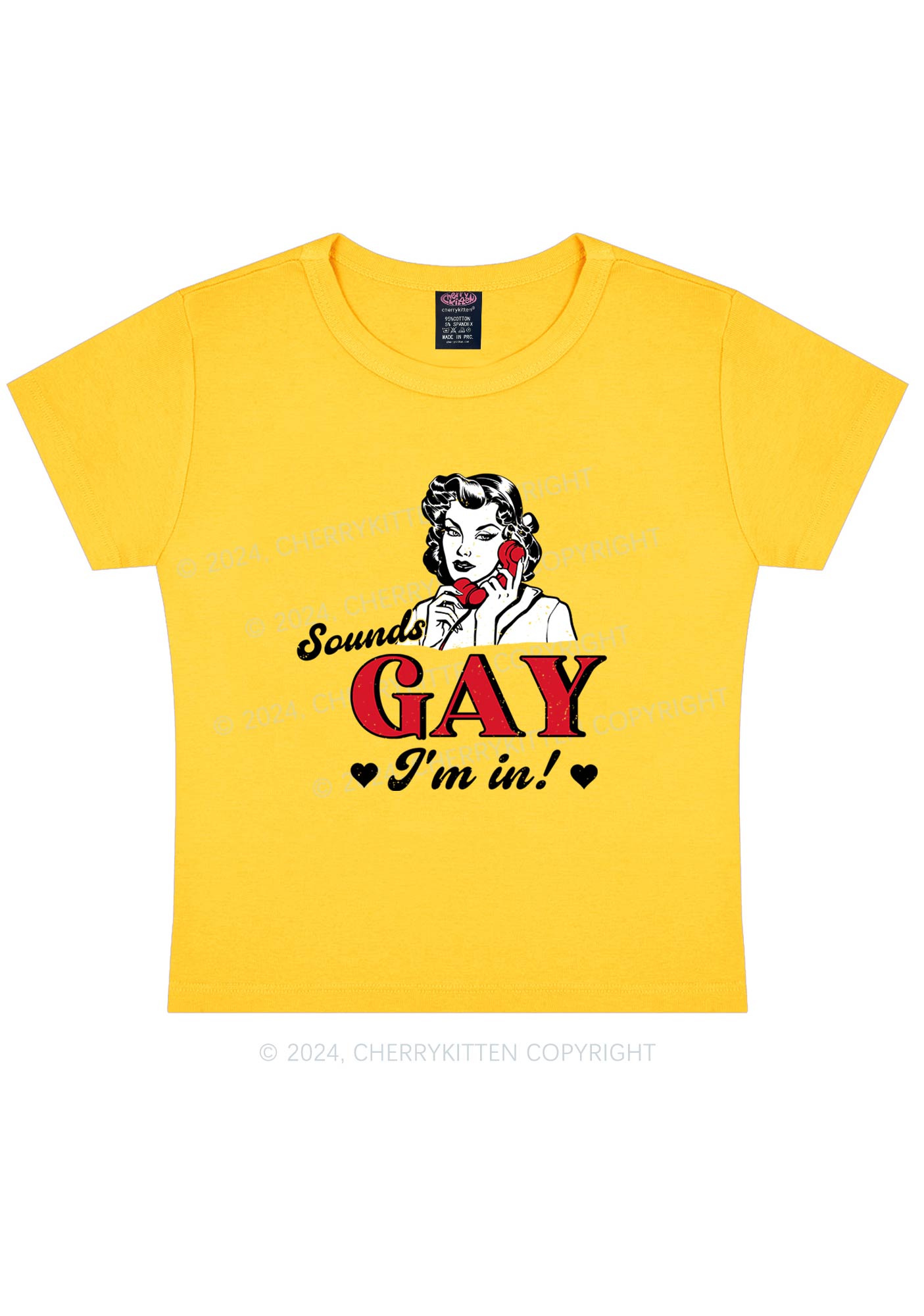 Sounds Gay Calling Y2K Baby Tee Cherrykitten