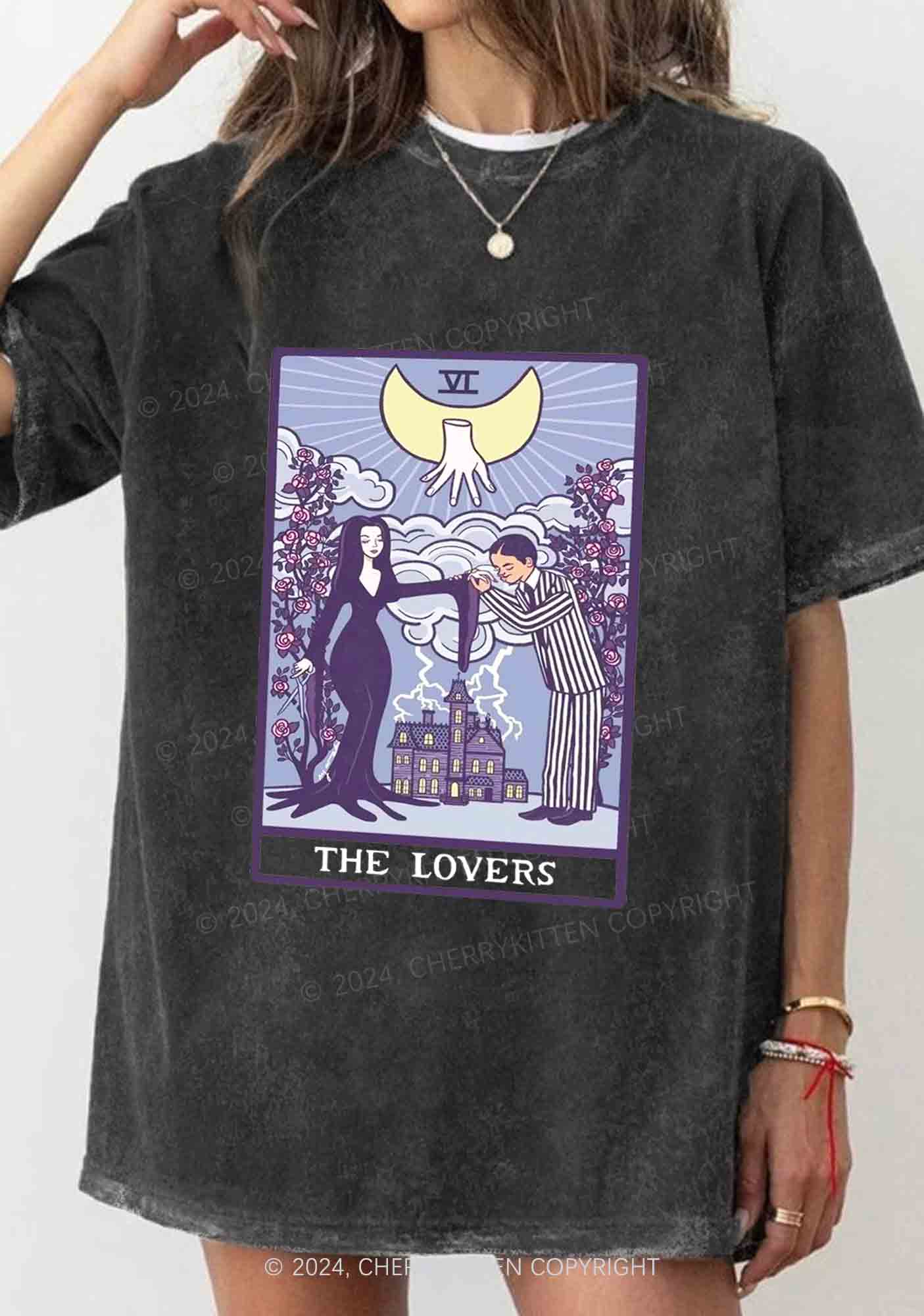 Halloween The Lovers Y2K Washed Tee Cherrykitten