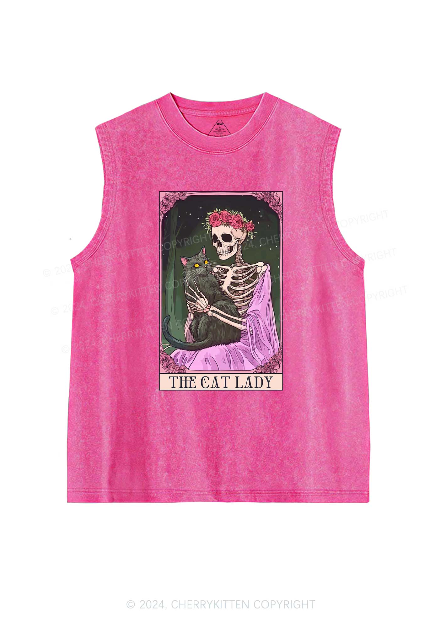 Skeleton Lady Y2K Washed Tank Cherrykitten