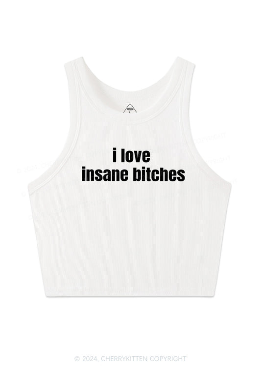 I Love Insane Bxxches Y2K Valentine's Day Crop Tank Top Cherrykitten