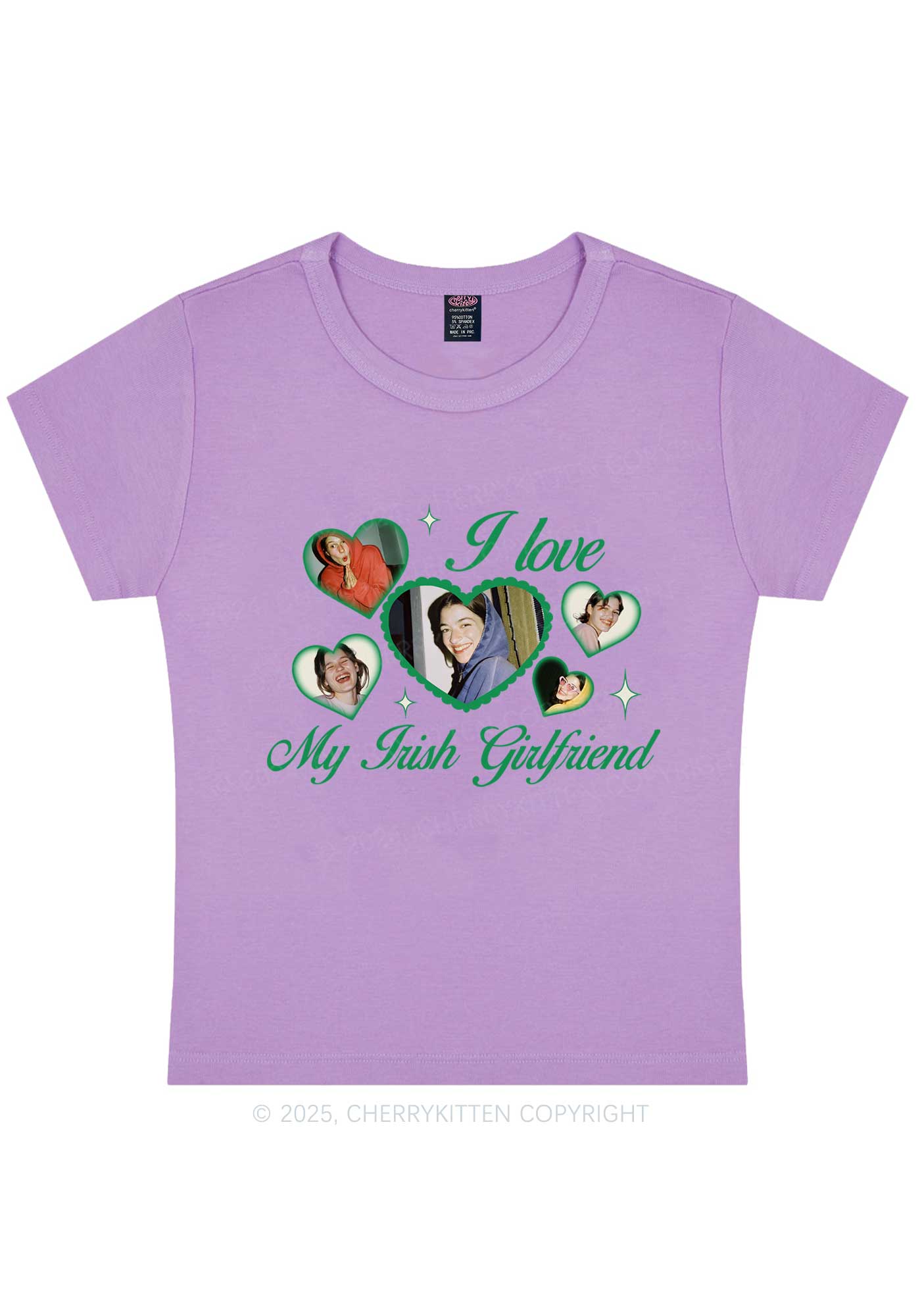 Custom My Irish Girlfriend St Patricks Y2K Baby Tee Cherrykitten