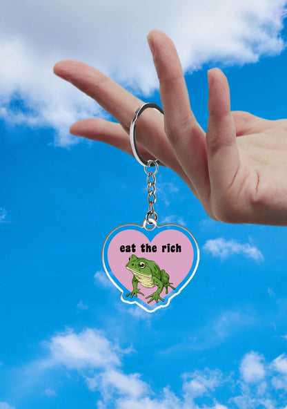 Eat The Rich Frog 1Pc Y2K Keychain Cherrykitten