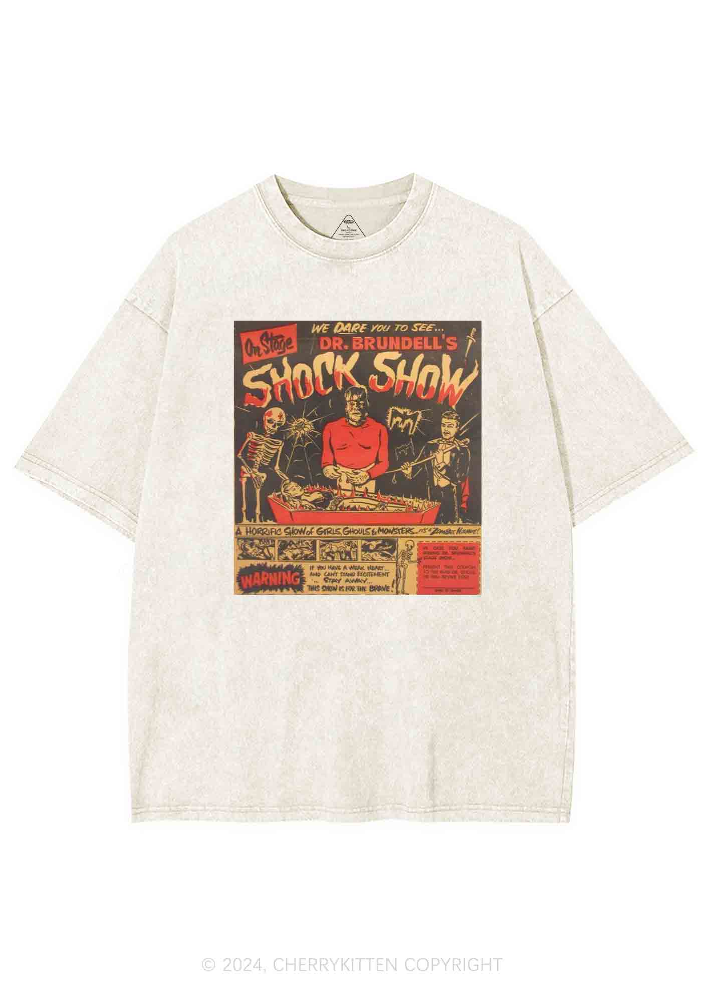 Halloween Shock Show Y2K Washed Tee Cherrykitten