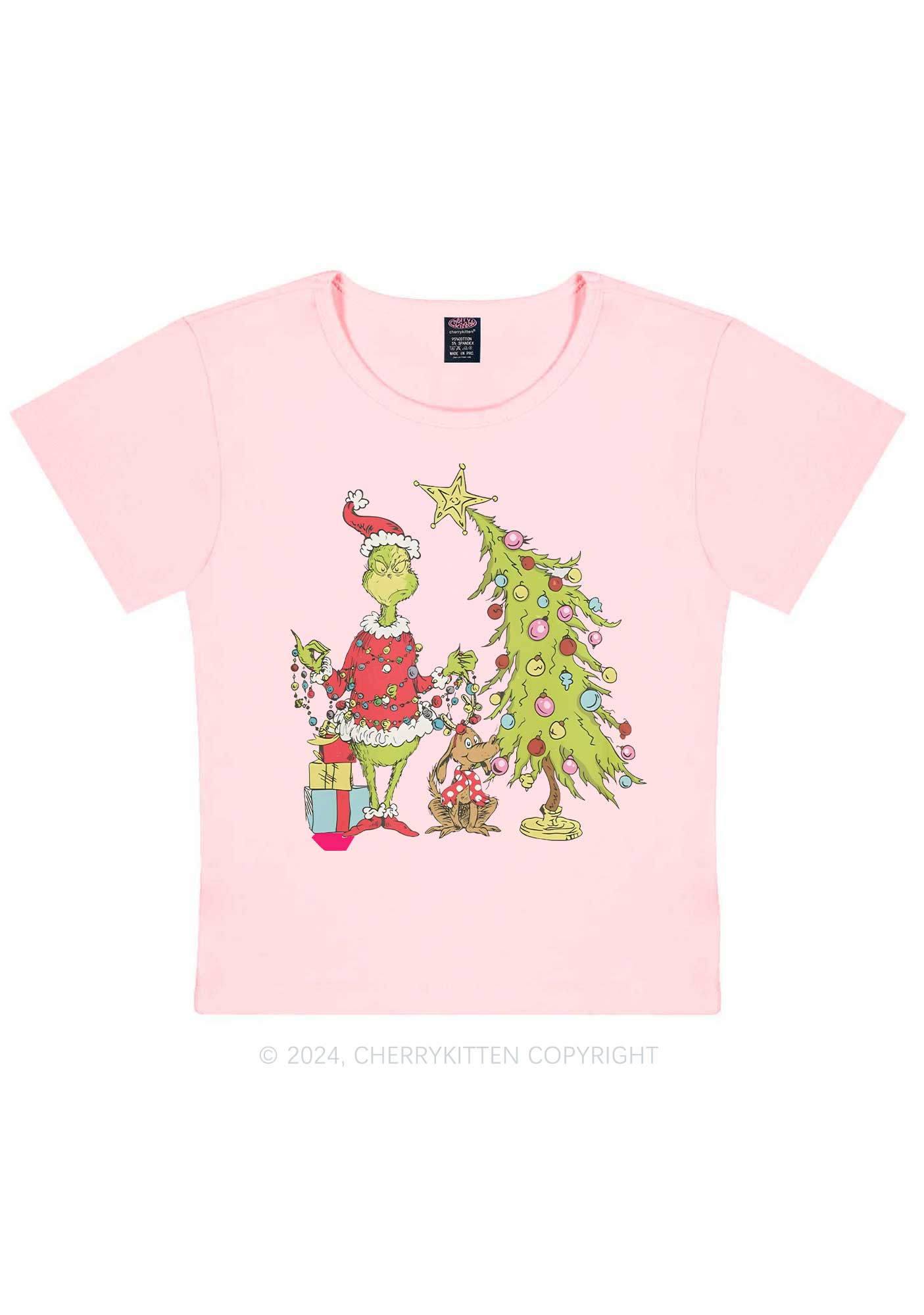 Christmas Tree Gift Y2K Baby Tee Cherrykitten