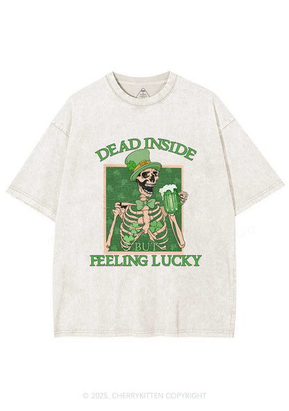 Feeling Lucky St Patricks Y2K Washed Tee Cherrykitten