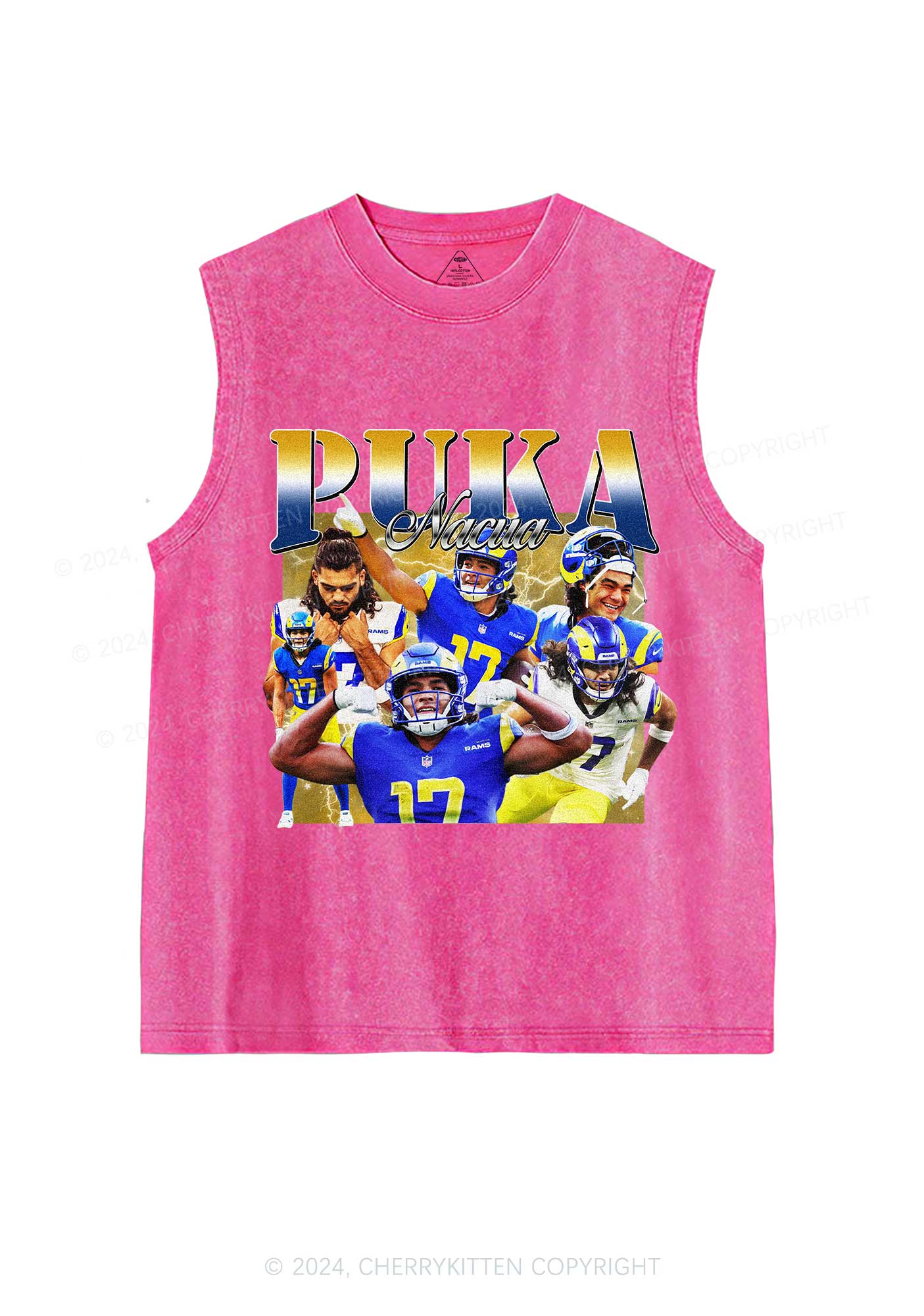 Yellow Puka Y2K Super Bowl Washed Tank Cherrykitten