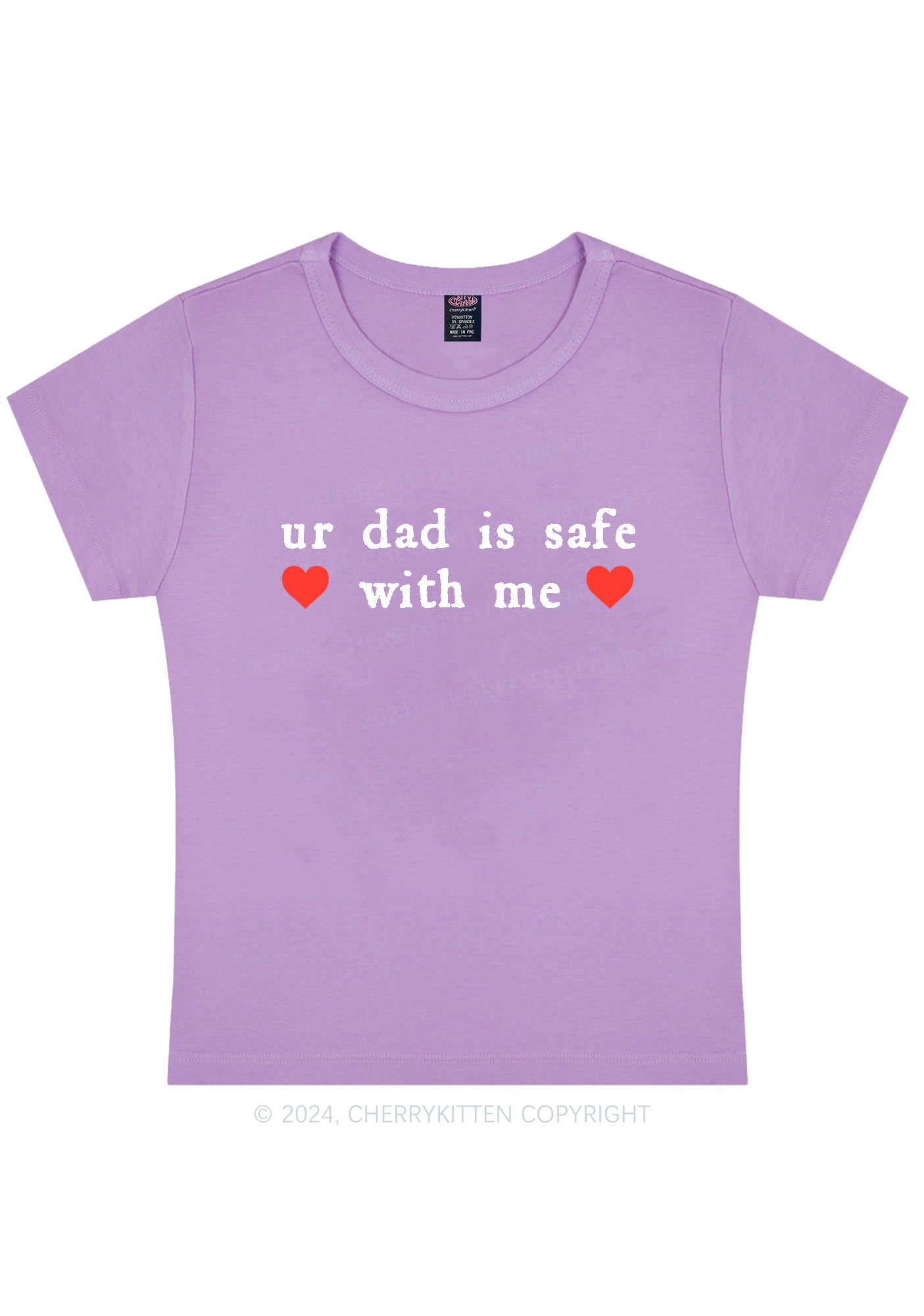 Ur Dad Is Safe With Me Y2K Baby Tee Cherrykitten