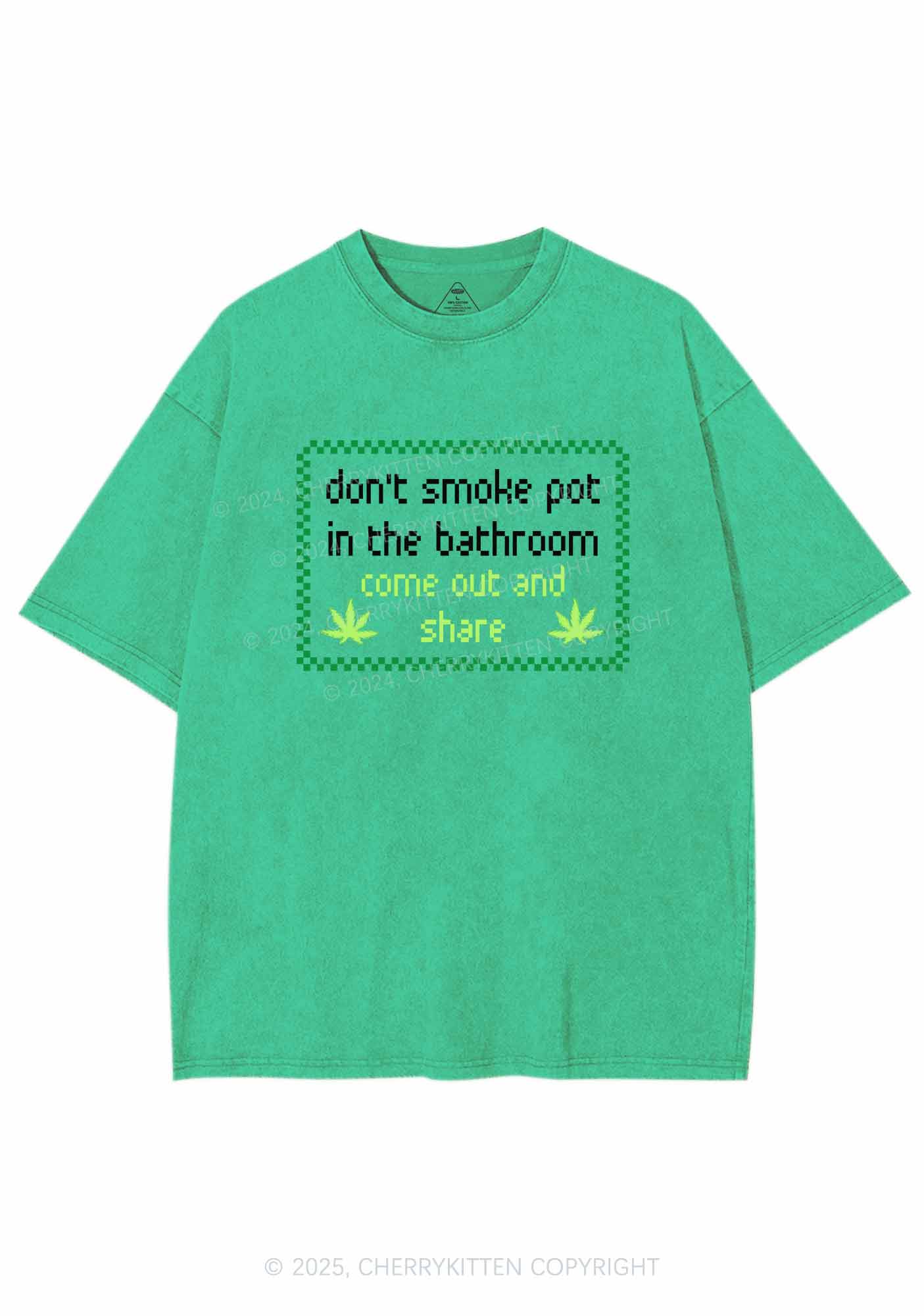 Dont Smoke In Bathroom Y2K Washed Tee Cherrykitten