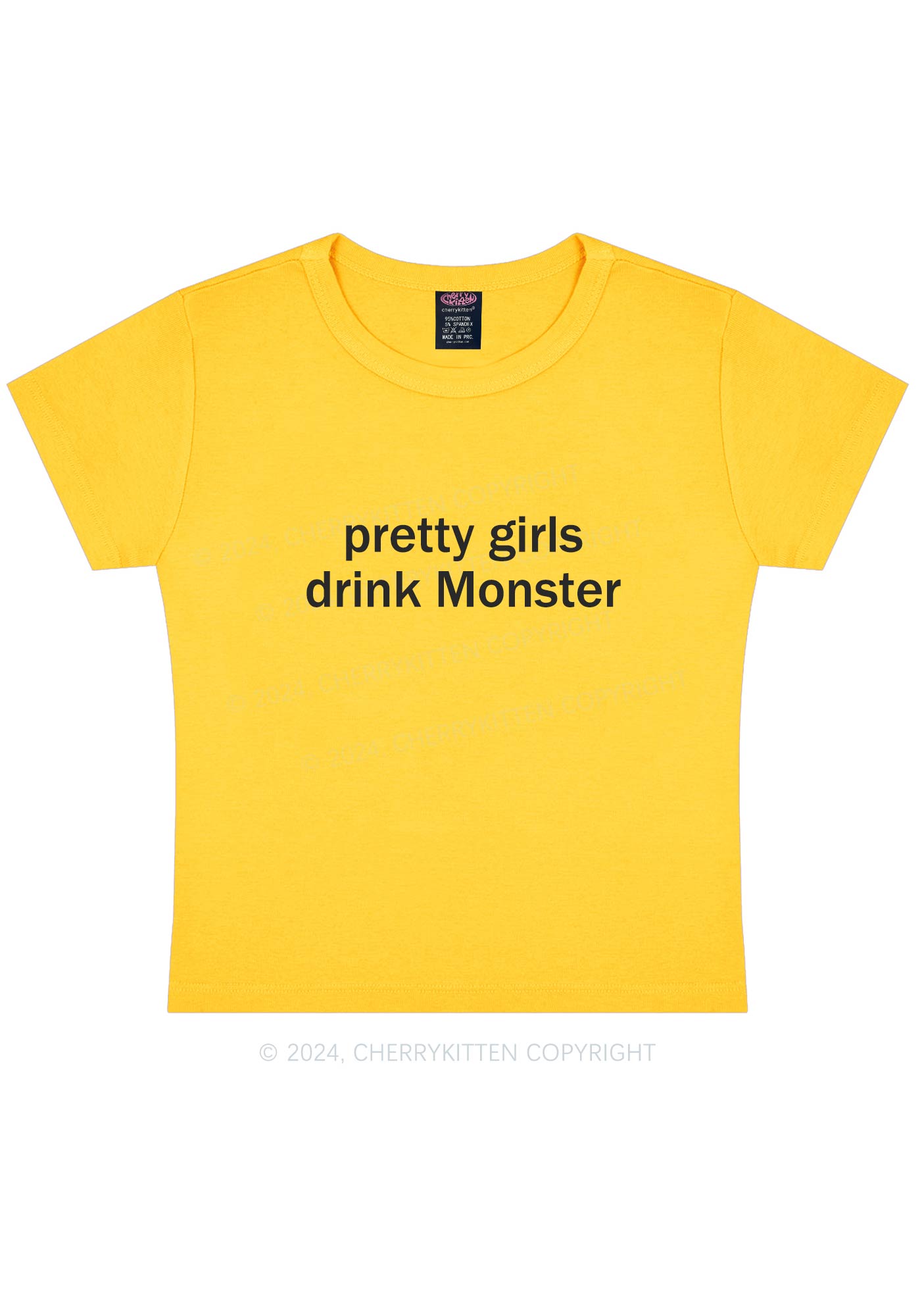 Pretty Girls Drink Monster Y2K Baby Tee Cherrykitten