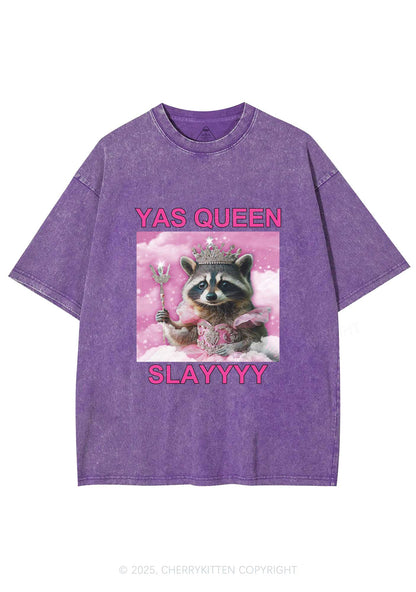 Yas Queen Slay Raccoon Y2K Washed Tee Cherrykitten