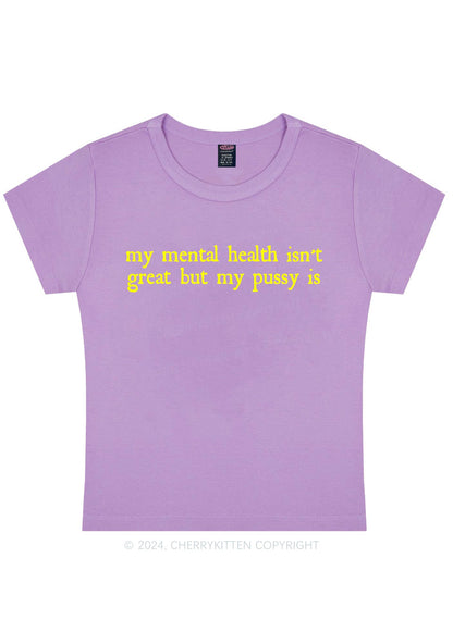 Great Mental Health Y2K Baby Tee Cherrykitten