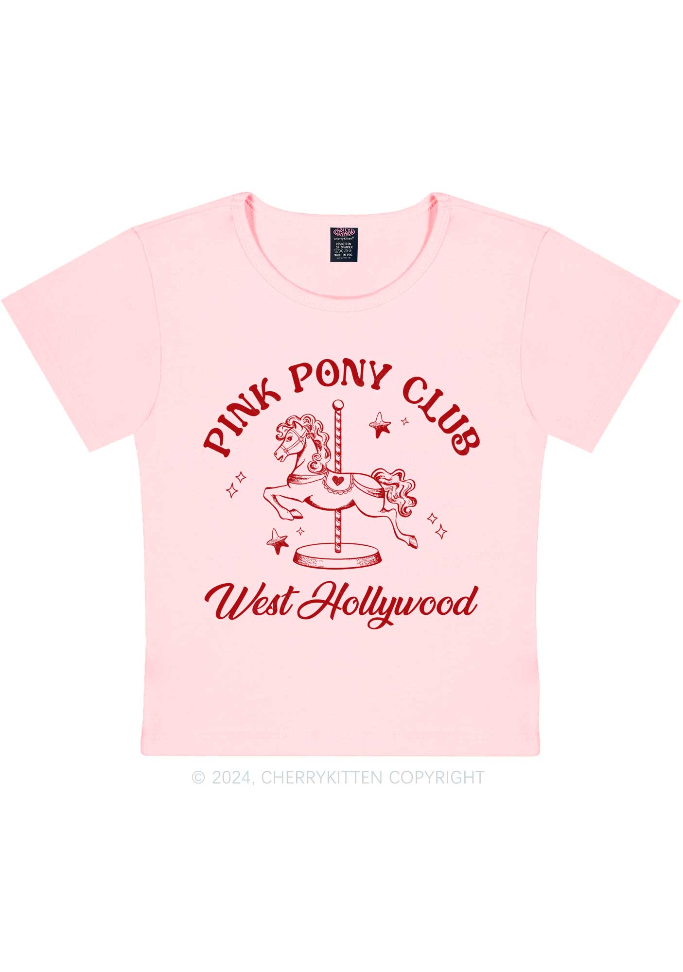 Pink West Hollywood Y2K Baby Tee Cherrykitten