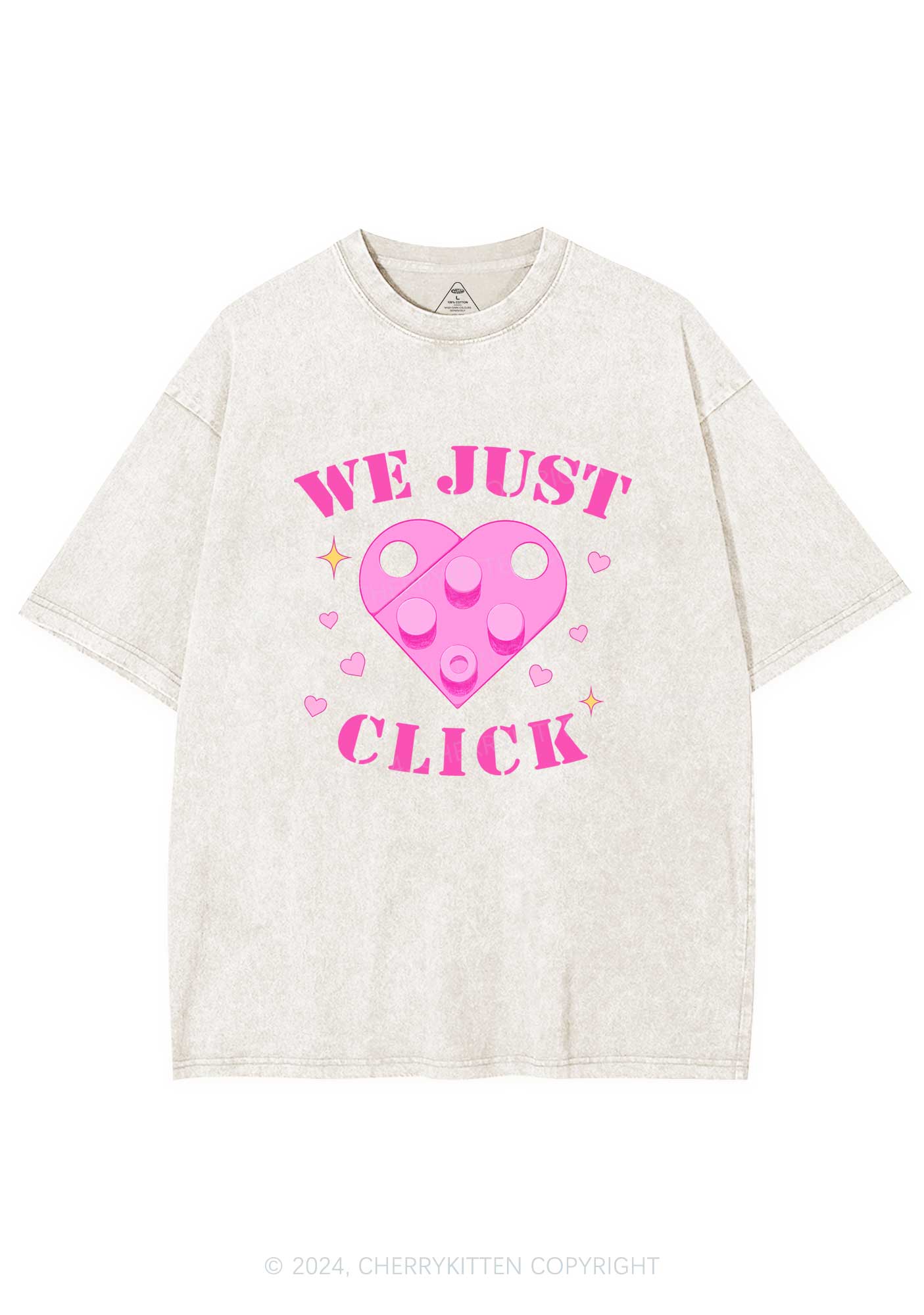 We Just Click Y2K Valentine's Day Washed Tee Cherrykitten