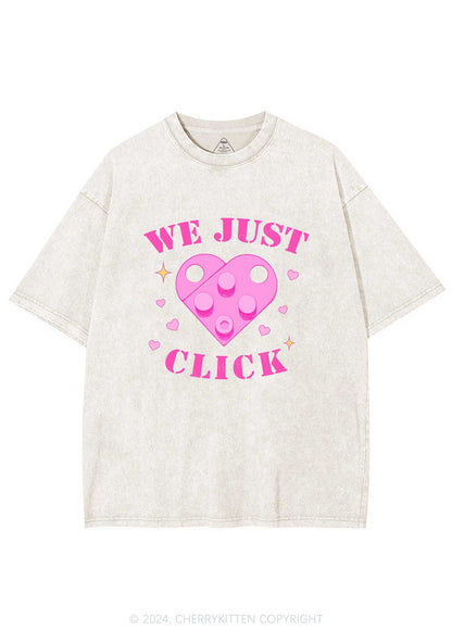 We Just Click Y2K Valentine's Day Washed Tee Cherrykitten