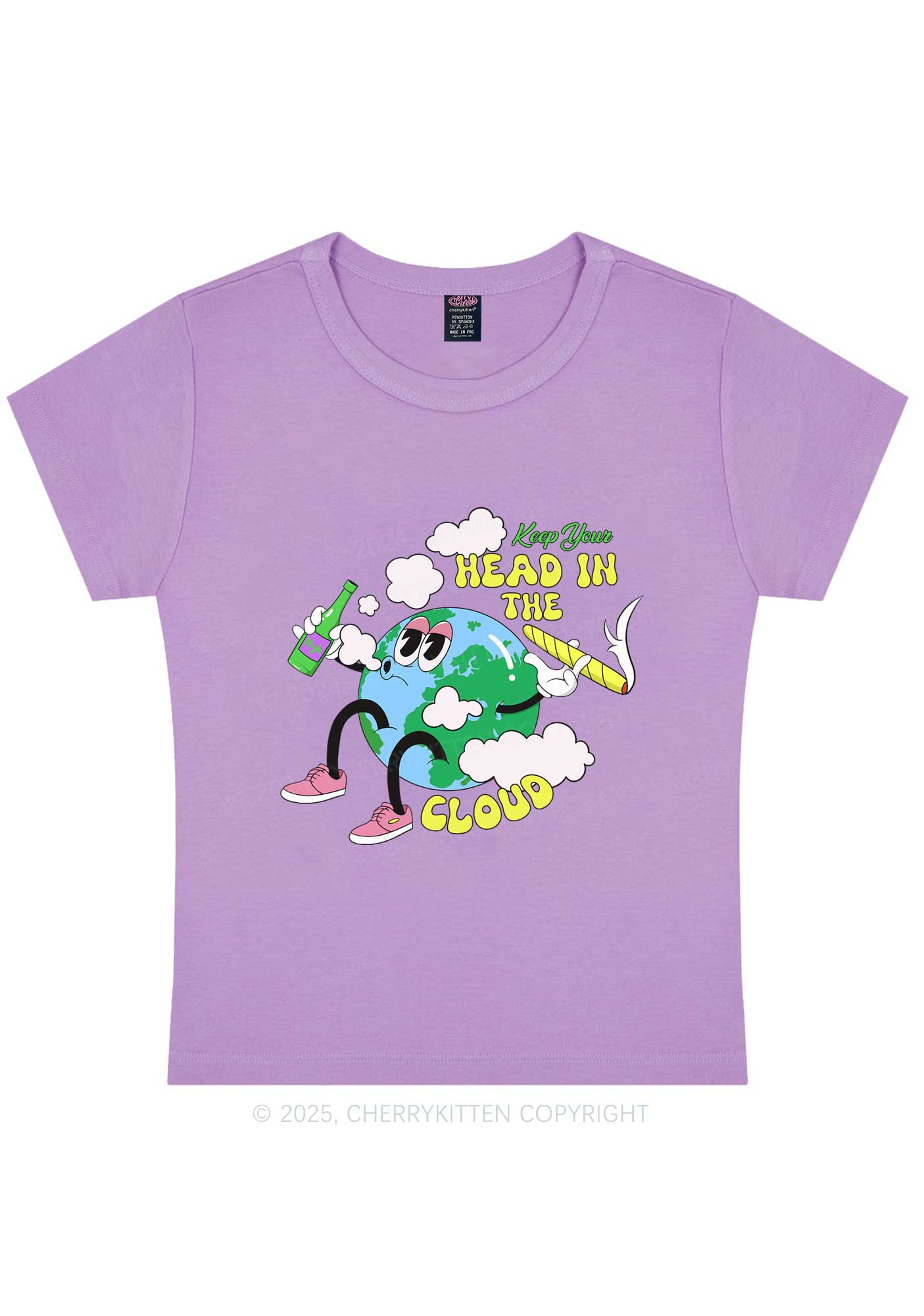 Keep Your Head In Cloud Y2K Baby Tee Cherrykitten