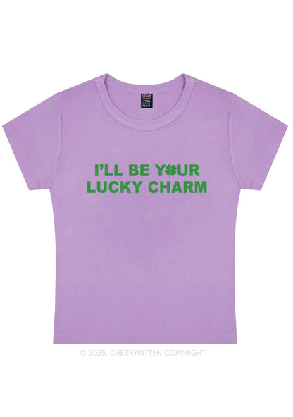 Be Your Lucky Charm St Patricks Y2K Baby Tee Cherrykitten