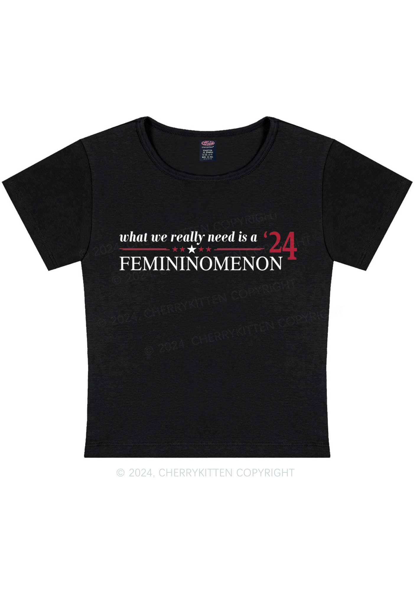 We Need Femininomenon Y2K Baby Tee Cherrykitten