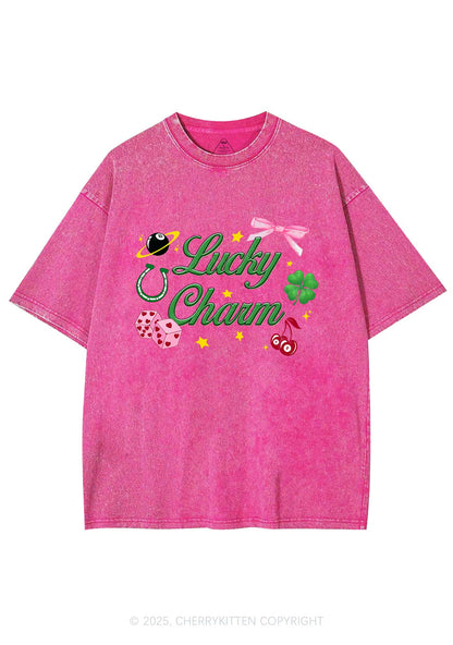 Lucky Charm St Patricks Y2K Washed Tee Cherrykitten