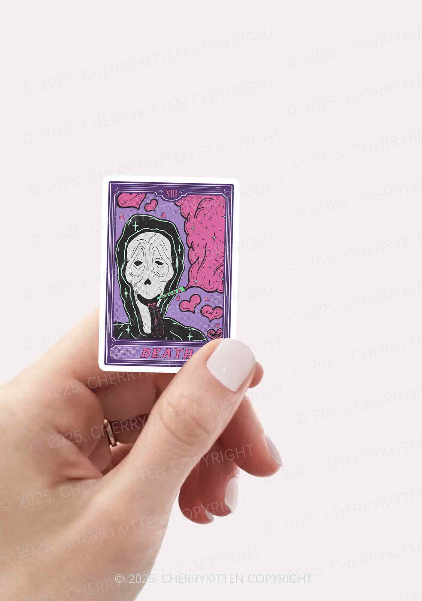 Halloween Death Smoking 1Pc Y2K Sticker Cherrykitten