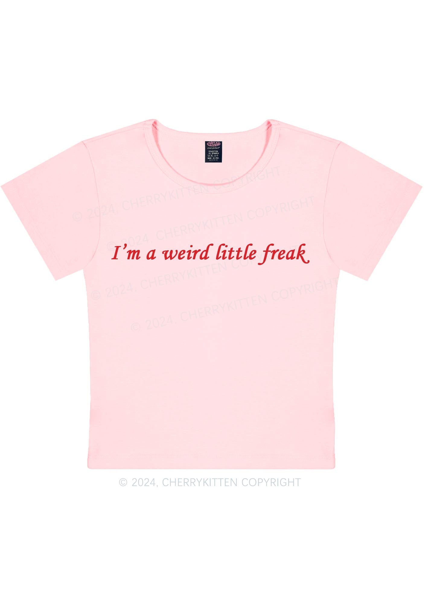 Weird Little Freak Y2K Baby Tee Cherrykitten