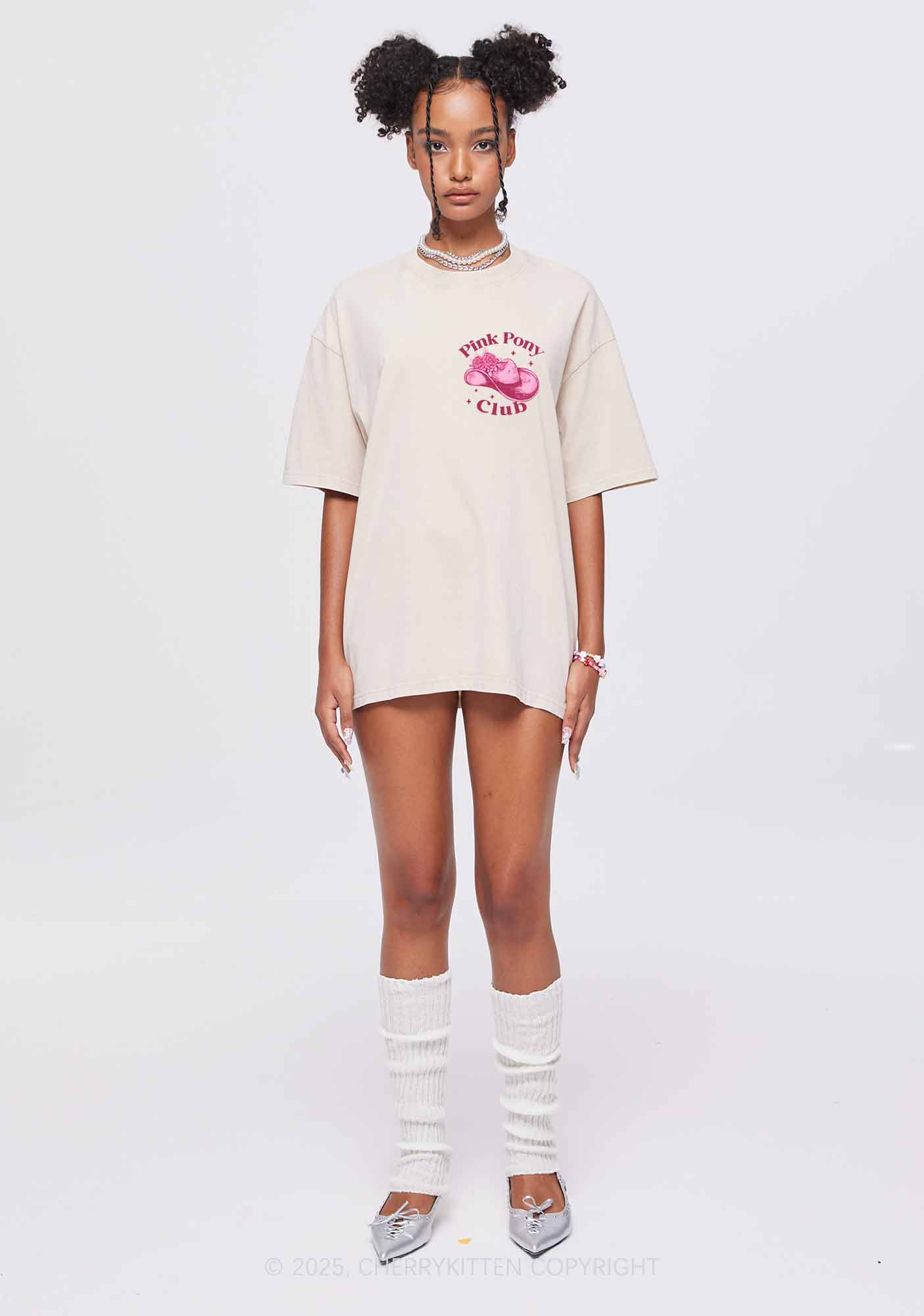 Pink Pony Club Two Sides Y2K Shirts Washed Tee Cherrykitten