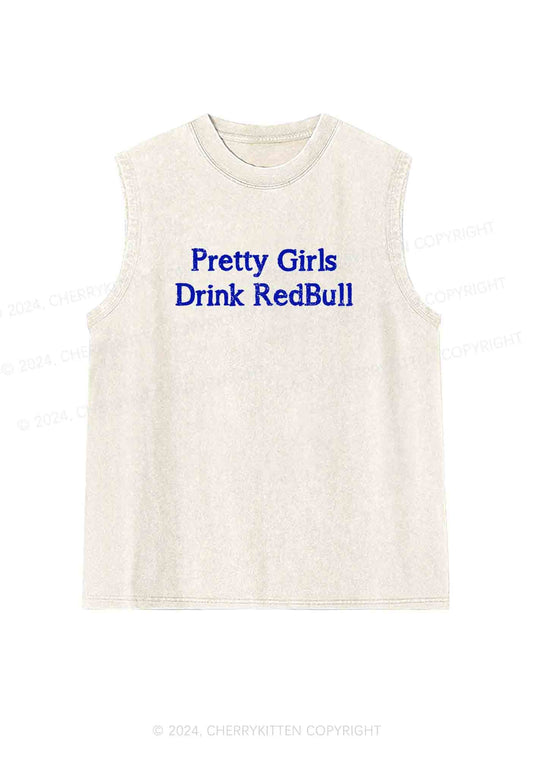 Pretty Girls Drink Redbull Y2K Washed Tank Cherrykitten