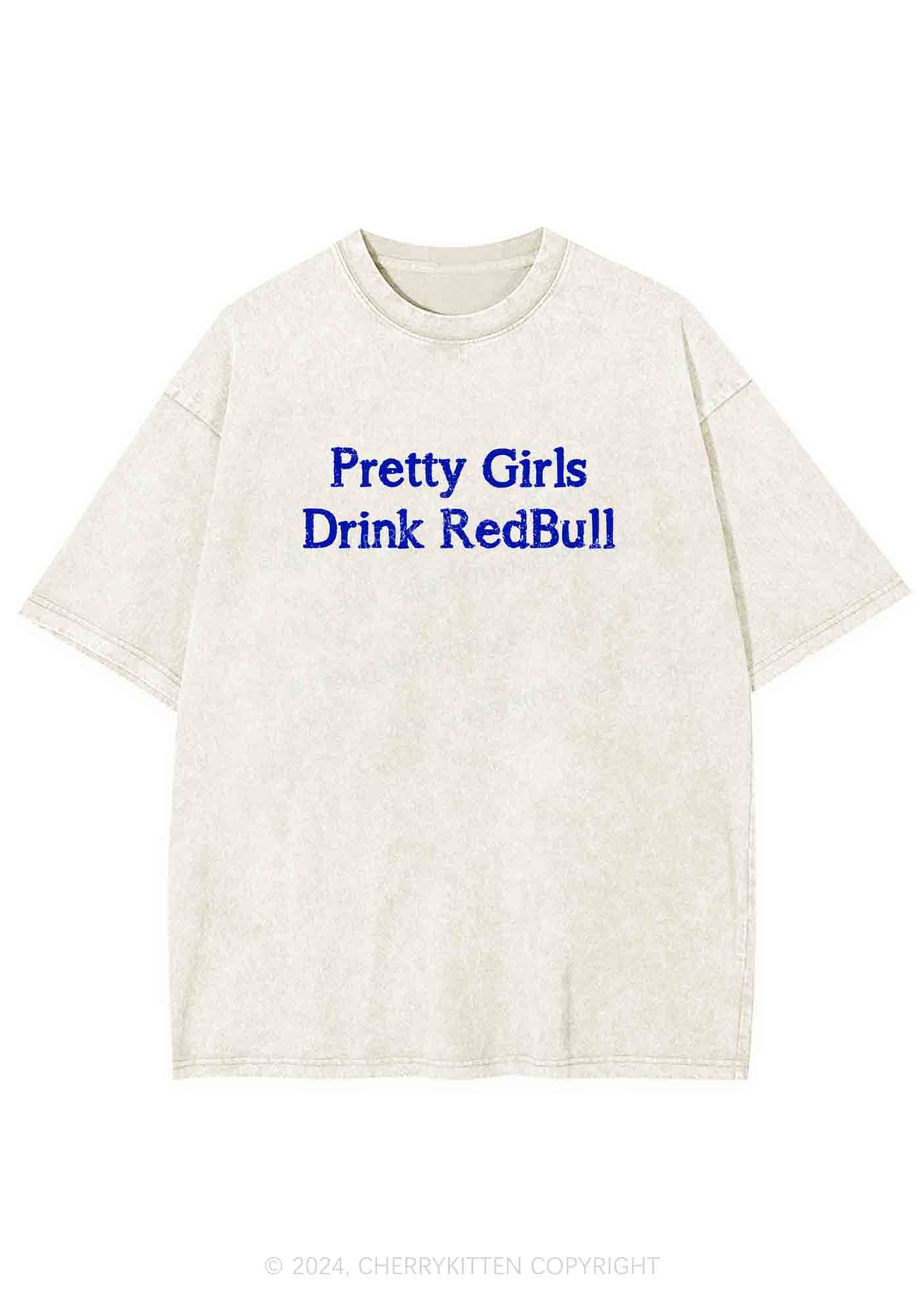 Pretty Girls Drink Redbull Y2K Washed Tee Cherrykitten