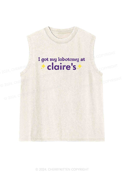 I Got My Lobotomy At Claire's Y2K Washed Tank Cherrykitten