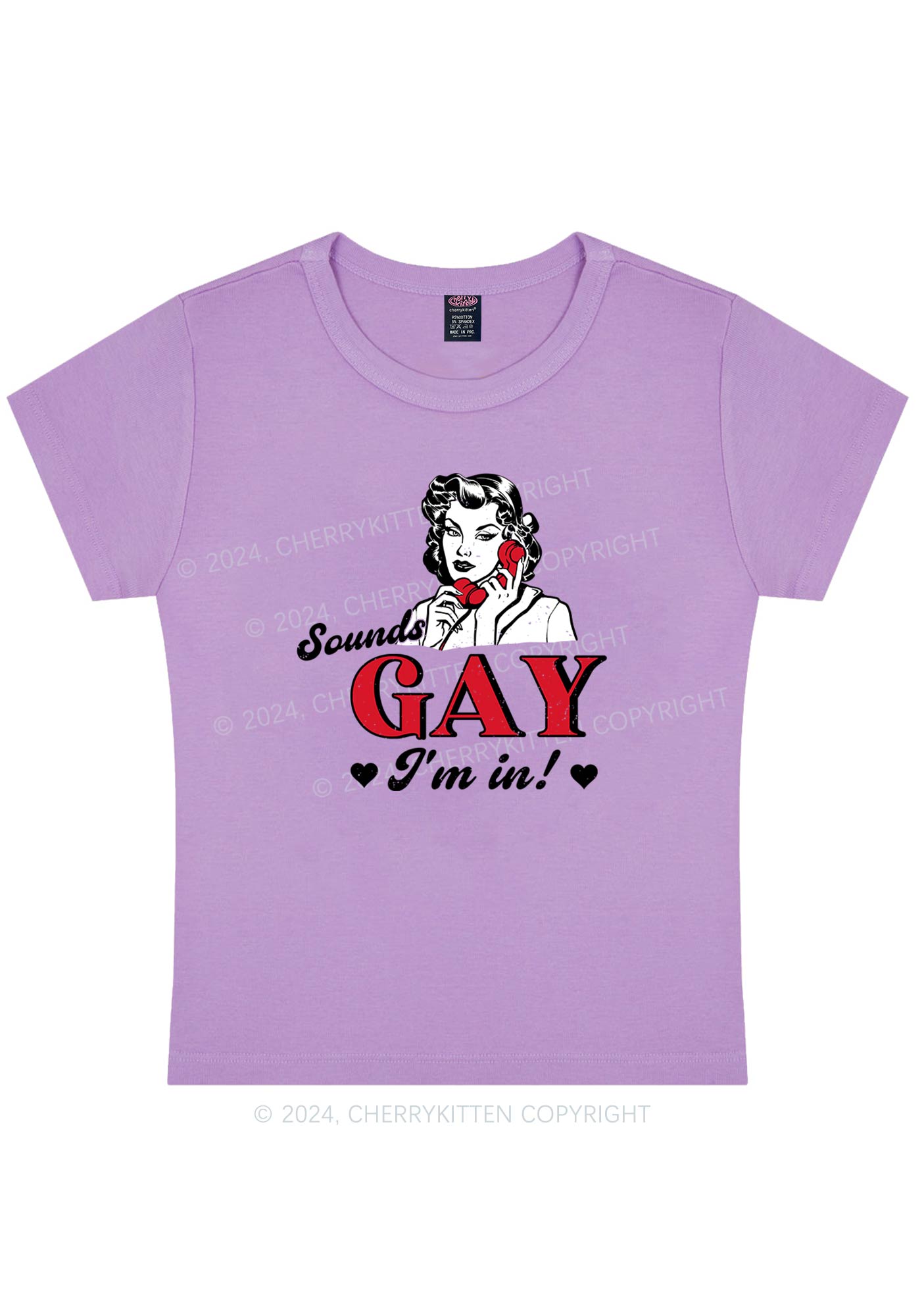 Sounds Gay Calling Y2K Baby Tee Cherrykitten